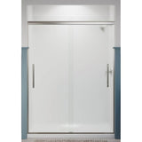 Pleat Frameless sliding shower door, 79-1/16'' H x 54-5/8 - 59-5/8'' W, with 5/16'' thick Frosted glass