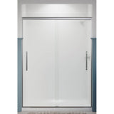 Pleat Frameless sliding shower door, 79-1/16'' H x 54-5/8 - 59-5/8'' W, with 5/16'' thick Frosted glass