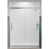 Pleat 79-1/16'' H sliding shower door with 5/16''-thick glass
