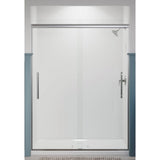 Pleat 79-1/16'' H sliding shower door with 5/16''-thick glass