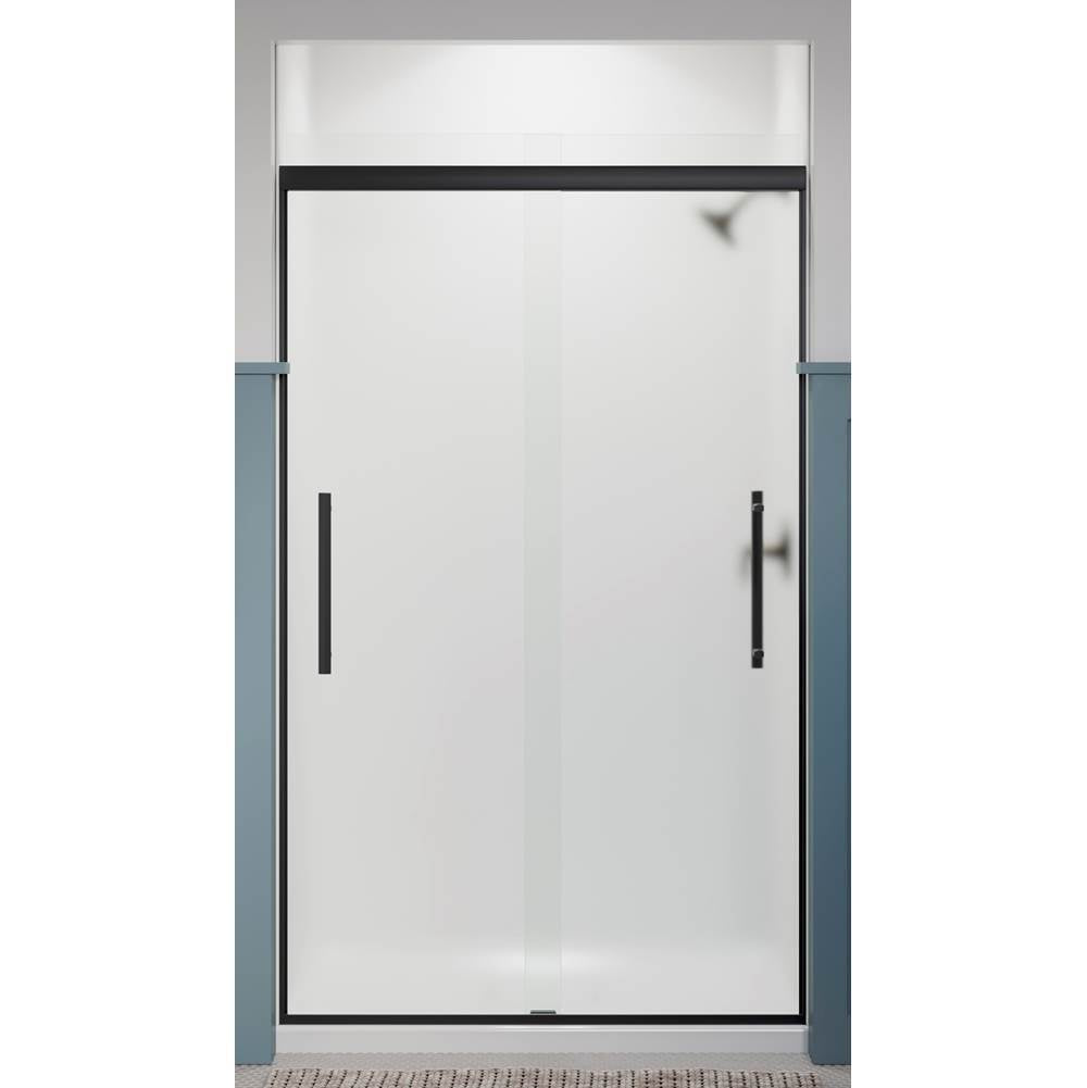 Pleat Frameless sliding shower door, 79-1/16'' H x 44-5/8 - 47-5/8'' W, with 5/16'' thick Frosted glass