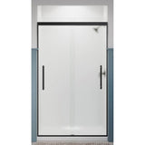 Pleat Frameless sliding shower door, 79-1/16'' H x 44-5/8 - 47-5/8'' W, with 5/16'' thick Frosted glass