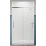 Pleat Frameless sliding shower door, 79-1/16'' H x 44-5/8 - 47-5/8'' W, with 5/16'' thick Frosted glass