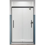 Pleat Frameless sliding shower door, 79-1/16'' H x 44-5/8 - 47-5/8'' W, with 5/16'' thick Crystal Clear glass