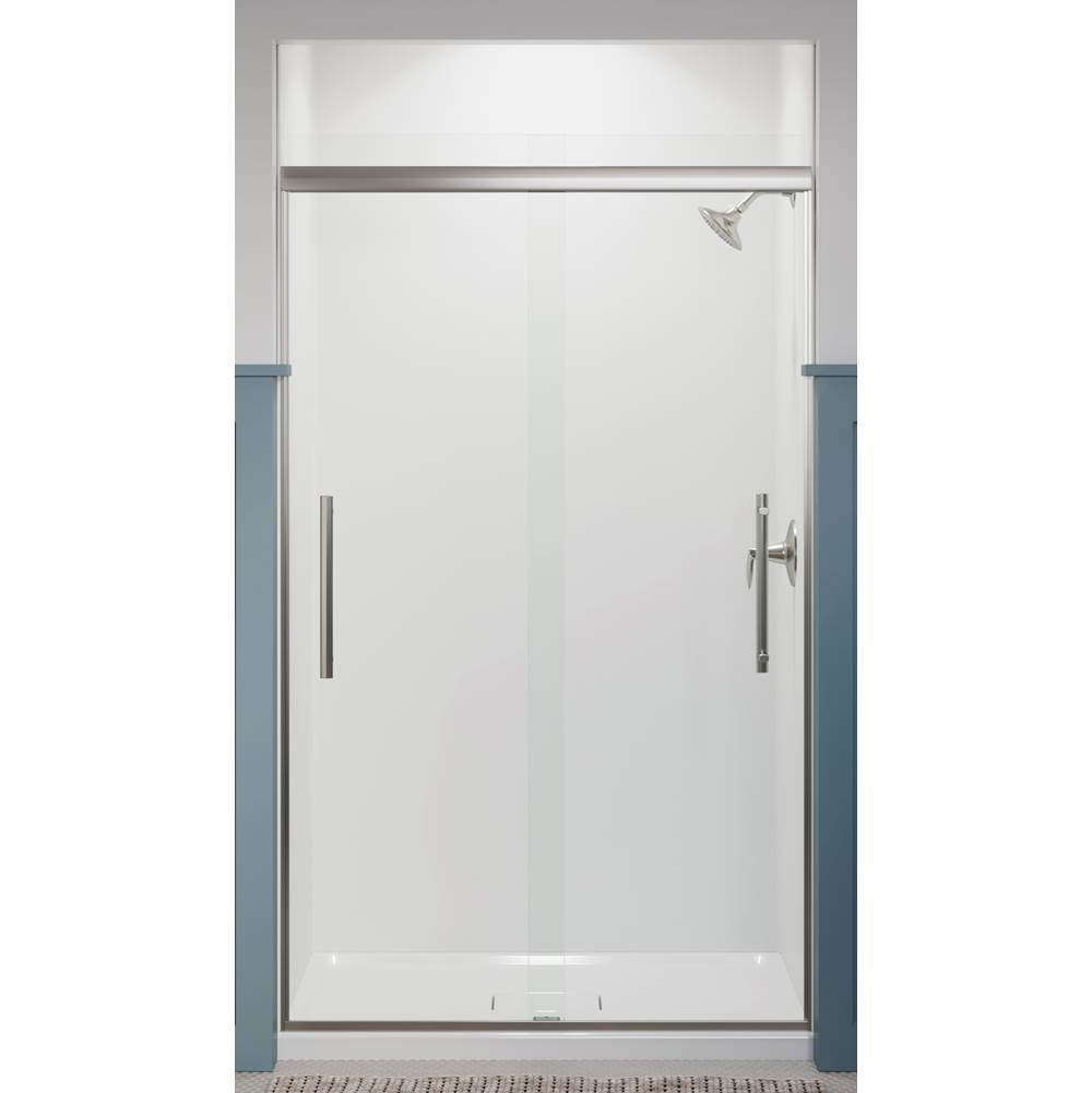 Pleat Frameless sliding shower door, 79-1/16'' H x 44-5/8 - 47-5/8'' W, with 5/16'' thick Crystal Clear glass