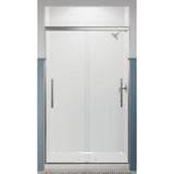 Pleat Frameless sliding shower door, 79-1/16'' H x 44-5/8 - 47-5/8'' W, with 5/16'' thick Crystal Clear glass