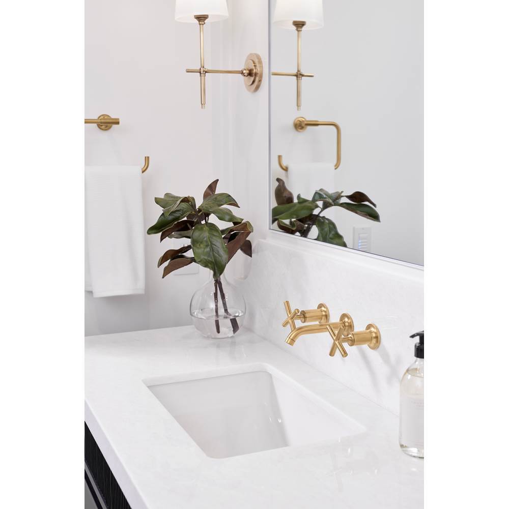 Purist Wall-mount bathroom sink faucet trim with Cross handles, 1.2 gpm
