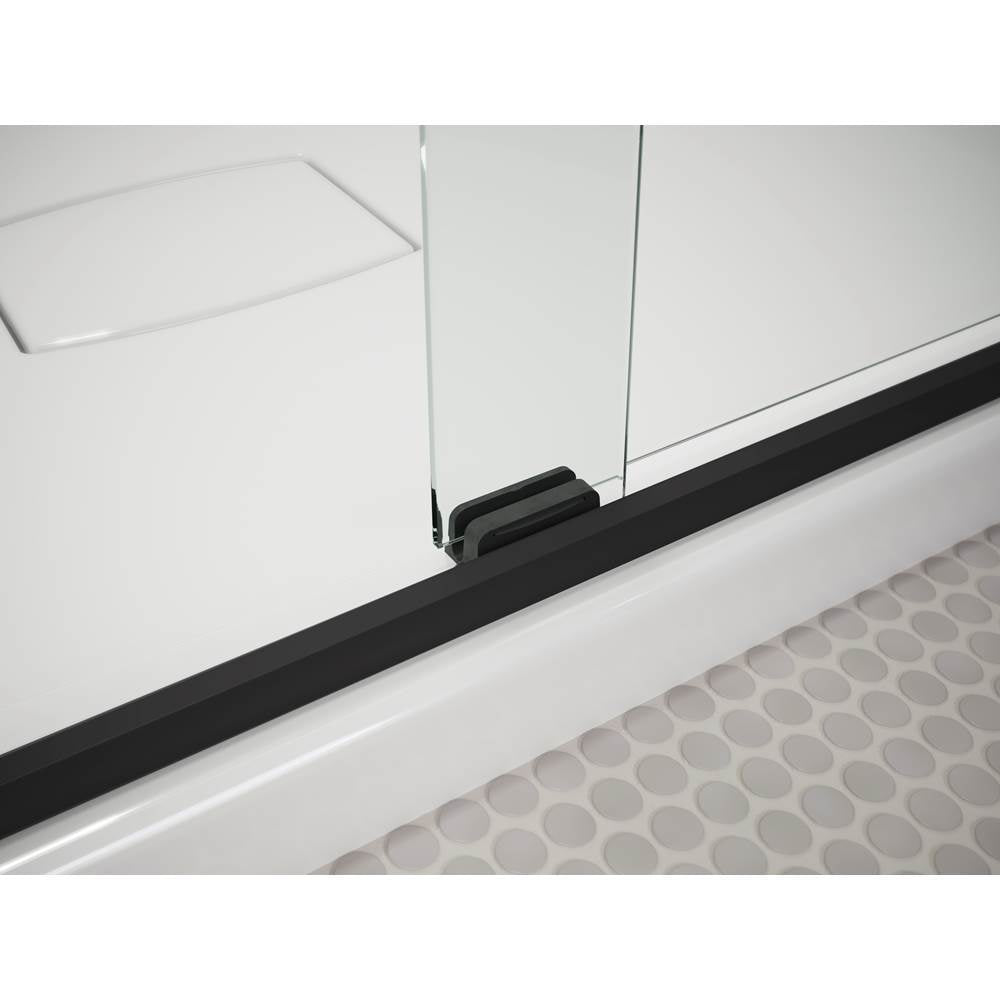 Pleat 63-9/16'' H sliding bath door with 5/16''-thick glass