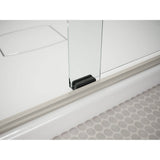 Pleat 63-9/16'' H sliding bath door with 5/16''-thick glass