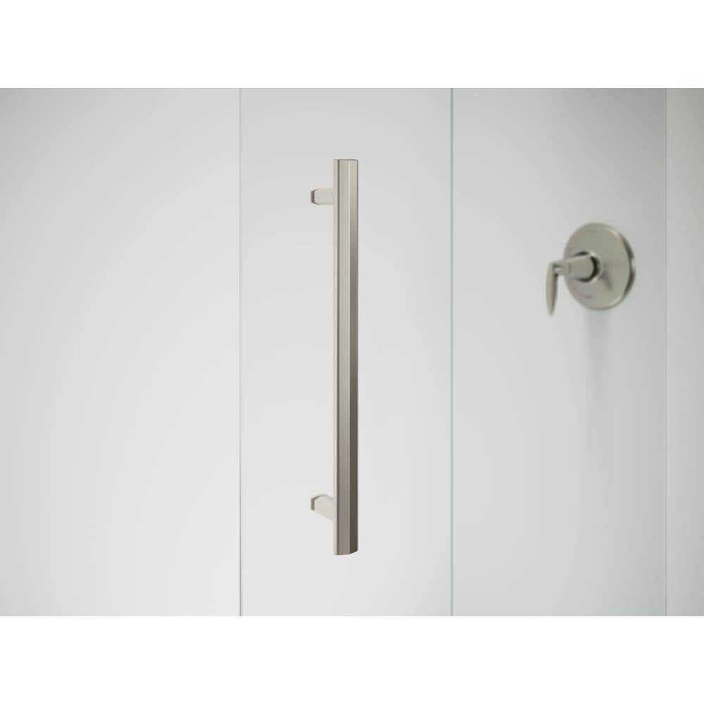 Pleat 79-1/16'' H sliding shower door with 5/16''-thick glass