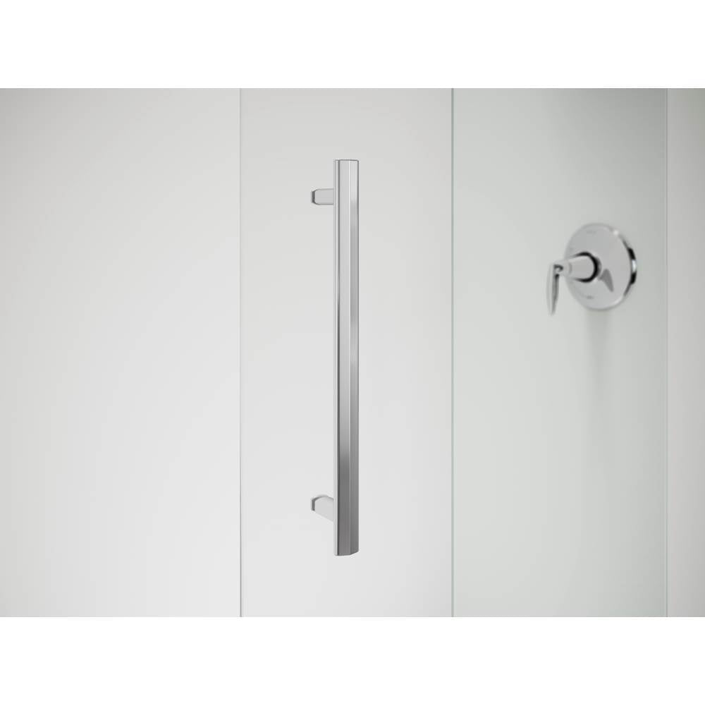 Pleat 63-9/16'' H sliding bath door with 5/16''-thick glass