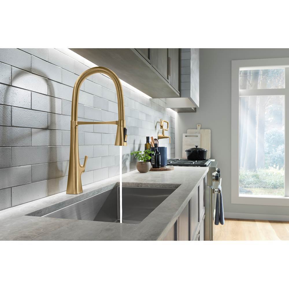 Graze Semi-professional kitchen sink faucet with three-function sprayhead