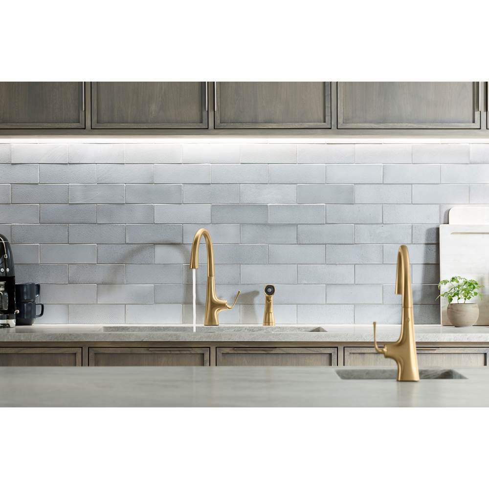 Graze Single-handle kitchen sink faucet with two-function side sprayer