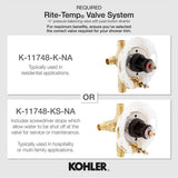 Components Rite-Temp valve trim with Oyl handle and diverter
