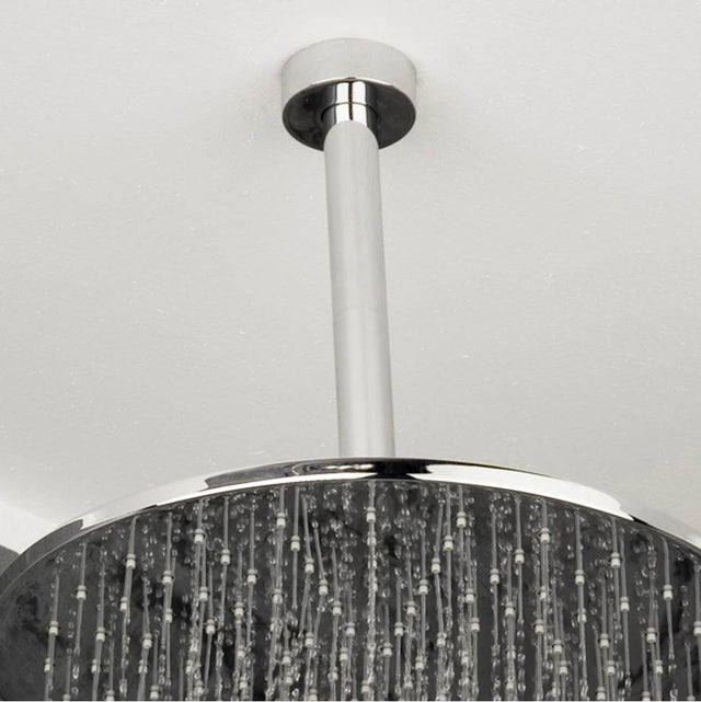 Lacava - Ceiling-mount round shower arm with flange. - Polished Nickel