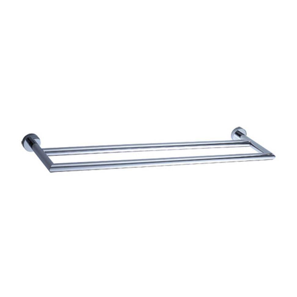 Lacava - Wall-mount double towel bar made of chrome plated brass . W: 24 5/8'', D: 6 1/4'' - Polished Nickel
