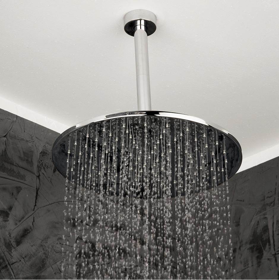 Lacava - Ceiling-mount tilting round rain shower head, 126 rubber nozzles. Arm and flange sold separately. - Polished Nickel