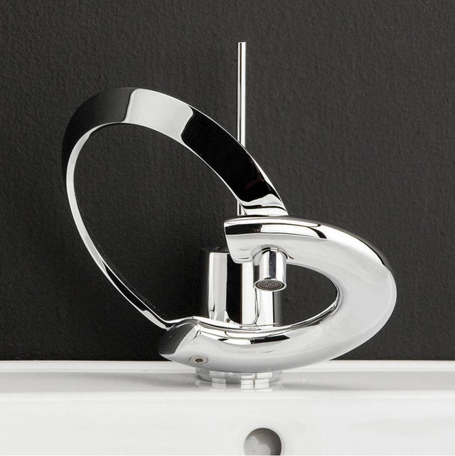 Lacava - Deck-mount single-hole faucet with joystick lever handle and click-clack drain, ADA compliant. - Polished Chrome
