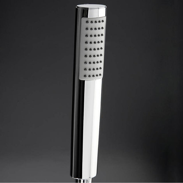 Lacava - Hand-held oval shower head 59'' flexible hose, rain jet. - Polished Chrome