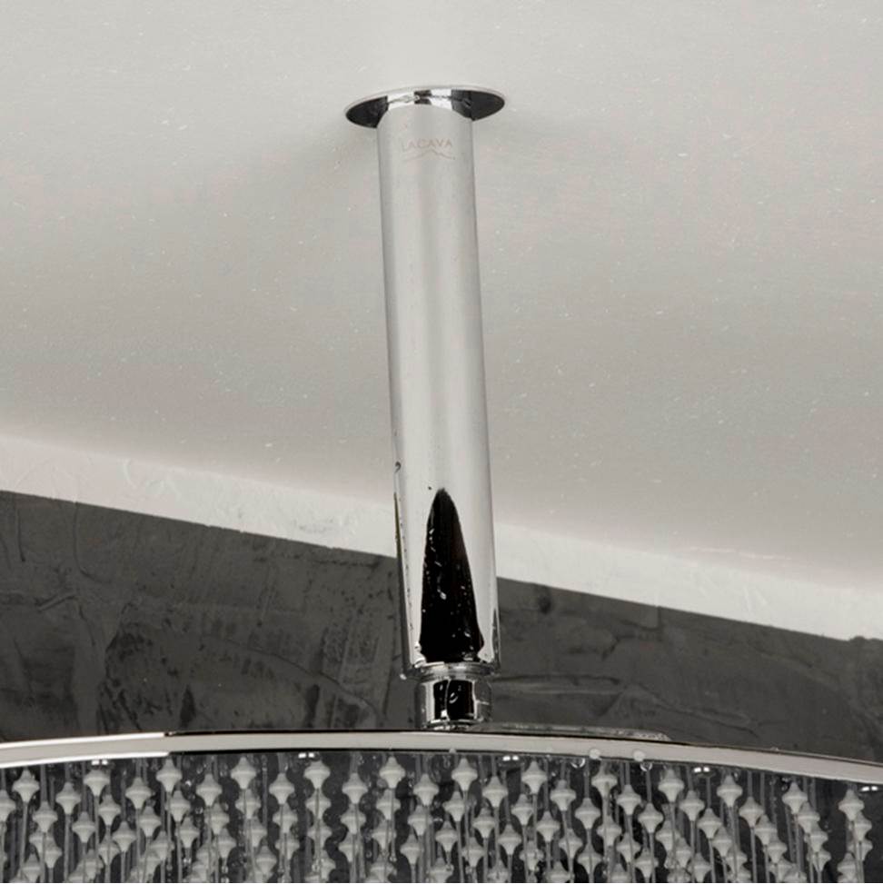 Lacava - Ceiling-mount oval shower arm with flange. - Polished Chrome