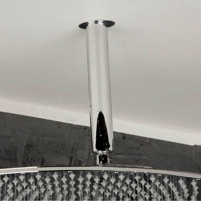 Lacava - Ceiling-mount oval shower arm with flange. - Polished Chrome