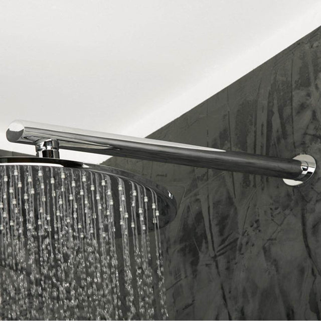 Lacava - Wall-mount oval shower arm with flange. - Polished Chrome