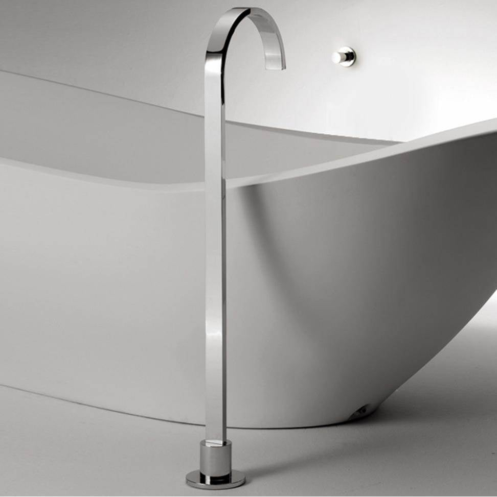 Lacava - Floor-standing single-hole tub filler spout. Mixer sold separately. - Polished Chrome