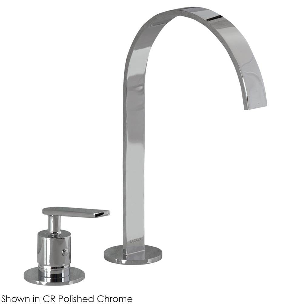 Lacava - Deck-mount two-hole faucet with an arch spout, knob handle, drain not included. Water flow rate: 3.7 gpm at 60 psi. - Polished Chrome