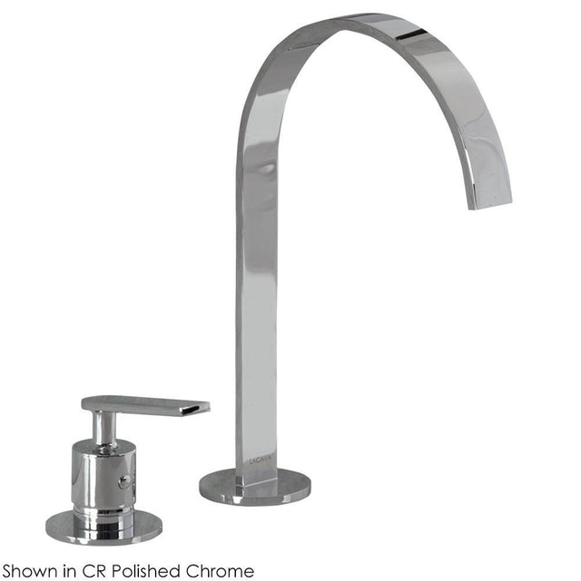 Lacava - Deck-mount two-hole faucet with an arch spout, knob handle, drain not included. Water flow rate: 3.7 gpm at 60 psi. - Polished Chrome