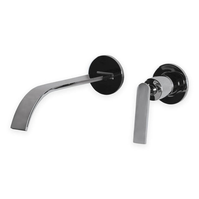 Lacava - TRIM - Wall-mount two-hole faucet with one lever handle on the right, no backplate. - Polished Chrome