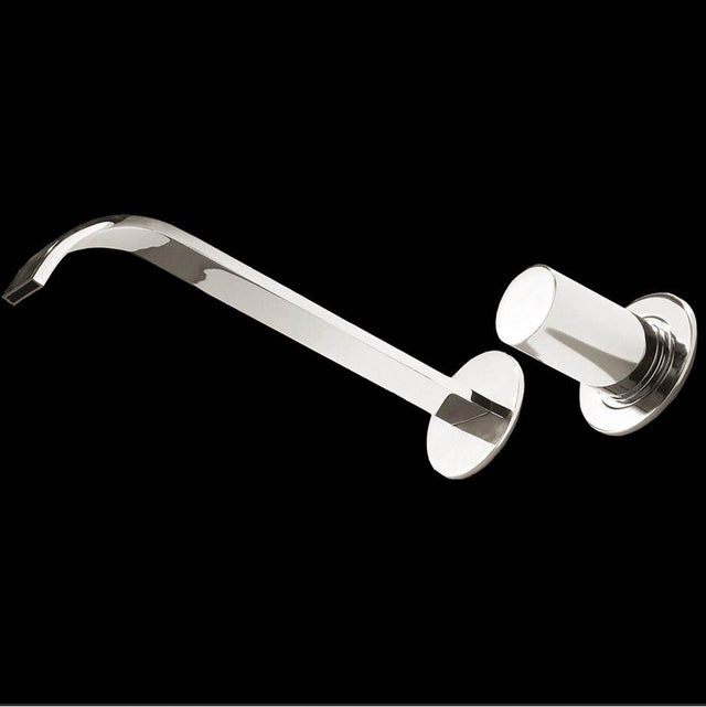 Lacava - TRIM - Wall-mount two-hole faucet with one knob handle on the right, no backplate. - Polished Chrome