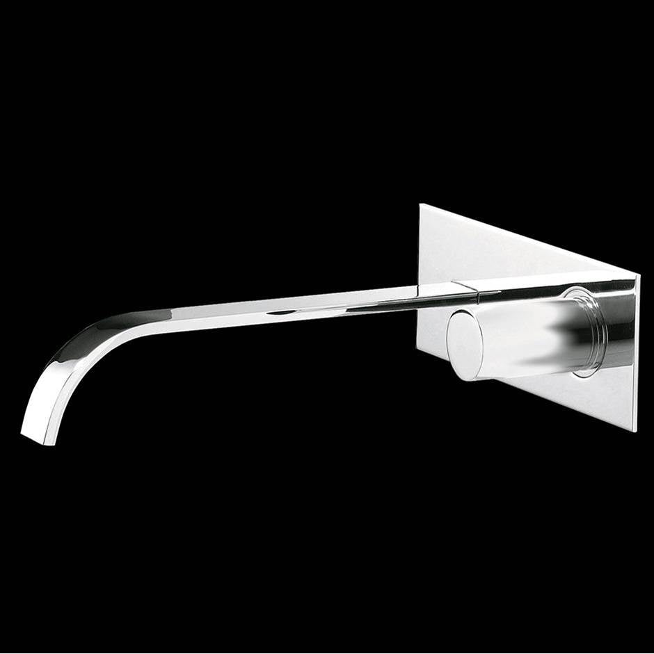 Lacava - ROUGH - Wall-mount two-hole faucet with one knob handle on the right, with backplate. - Polished Chrome
