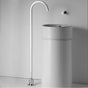 Lacava - Floor-standing spout and wall-mount mixer with knob handle. Includes rough-in and trim. Water flow rate: 4.2 gpm at 60 psi - Polished Chrome