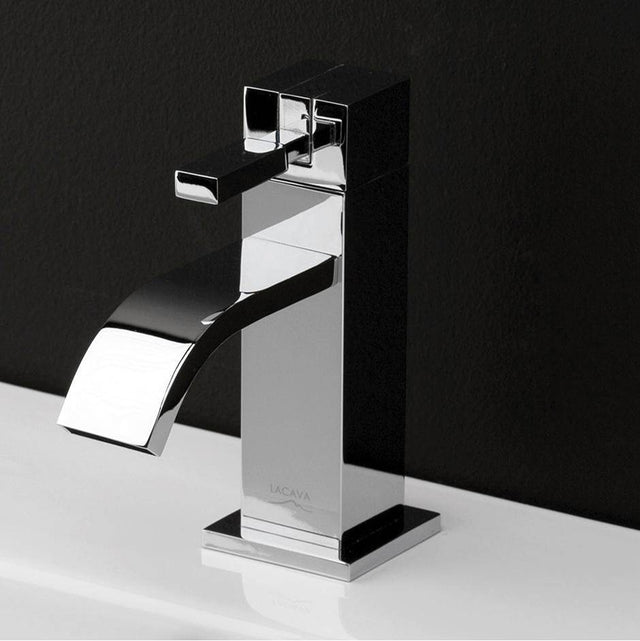 Lacava - Deck-mount single-hole faucet featuring natural water flow with pop-up. ADA compliant. Water flow rate: 1 gpm pressure compensating regulator. - Brushed Nickel