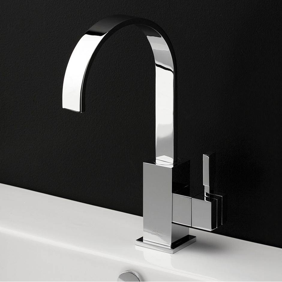 Lacava - Deck-mount single-hole faucet with an arch spout featuring natural water flow, one lever handle and pop-up. - Brushed Nickel