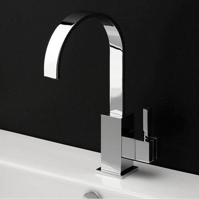 Lacava - Deck-mount single-hole faucet with an arch spout featuring natural water flow, one lever handle and pop-up. - Brushed Nickel