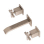 Lacava - TRIM - Wall-mount three-hole faucet featuring natural water flow, with two cross handles, no backplate. - Brushed Nickel