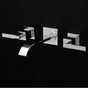 Lacava - TRIM - Wall-mount three-hole faucet featuring natural water flow, with two lever handles, no backplate. - Brushed Nickel