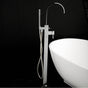 Lacava - Floor-standing single-hole tub filler with one lever handle, two-way diverter, and hand-held shower with 59'' flexible hose. - Brushed Nickel