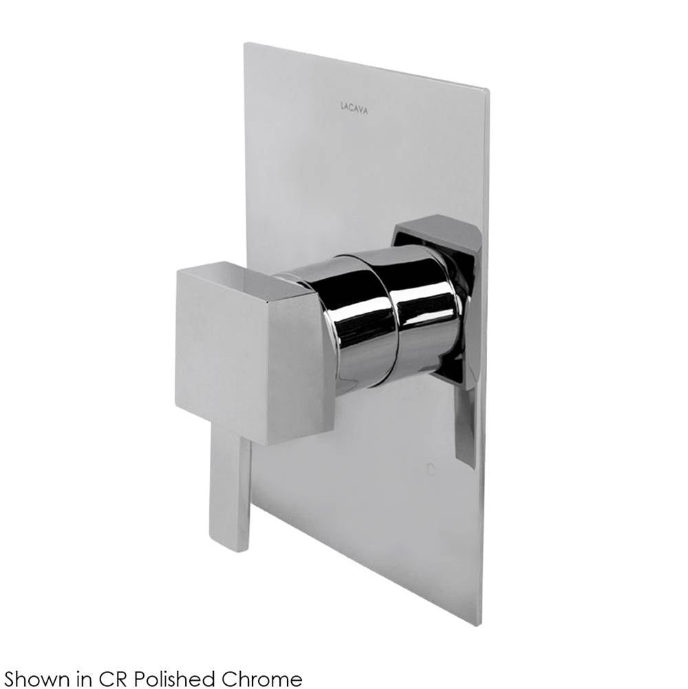 Lacava - TRIM ONLY - Built-in pressure balancing mixer with a lever handle and squared backplate. Water flow rate: 4.67 gpm at 60 psi. - Brushed Nickel