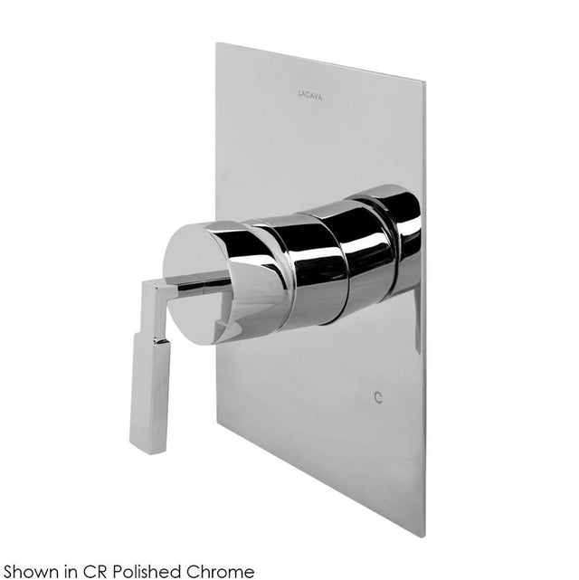 Lacava - TRIM ONLY - Built-in pressure balancing mixer with 2-way diverter, stick handle and squared backplate. Water flow rate: 4.67 gpm at 60 psi - Brushed Nickel