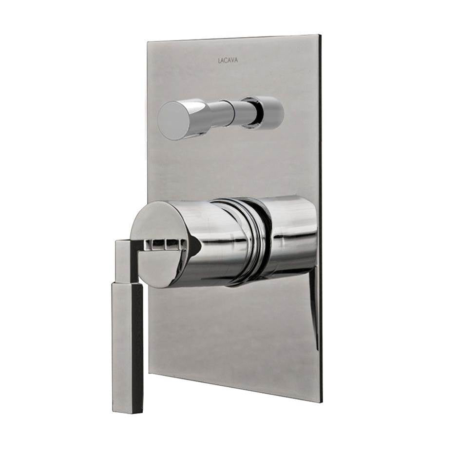 Lacava - TRIM ONLY - Balanced mixer w/2 way diverter GPM 4.67 (60PSI) with  rectangular back plate and lever handle - Brushed Nickel