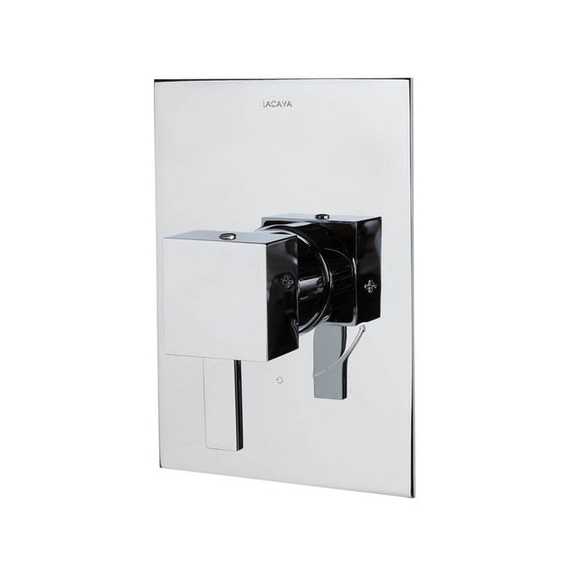 Lacava - Kubista trim - Built-in progressive pressure balancing mixer with a lever handle and squared backplate. Water flow rate: 5.6 gpm at 43.5 psi. Rough-in No.VPBP sold separately - Brushed Nickel