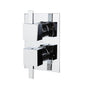 Lacava - Kubista trim - Built-in progressive pressure balancing mixer with volume control, two lever handles and rectangular backplate. Water flow rate: 4.2 gpm at 43.5 psi. Rough-in No. VPBP1 sold separately. W: 5-1/8'', H: 7-1/4'' - Brushed Nickel