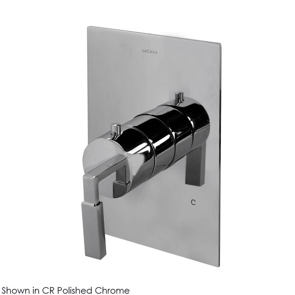 Lacava - TRIM ONLY - Built-in thermostatic valve with single handle and rectangular backplate. Water flow rate: 10.5 gpm at 43.5 psi - Brushed Nickel
