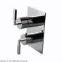 Lacava - TRIM ONLY - Thermostatic Valve w/3 way diverter + OFF,  GPM 8 (60PSI) with rectangular back plate and 2 stacked lever handles - Brushed Nickel