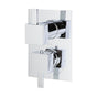 Lacava - TRIM ONLY - Thermostatic Valve w/ 2-way shared diverter + OFF,  GPM 8.5 (60PSI) with rectangular back plate and 2 stacked square handles - Polished Chrome
