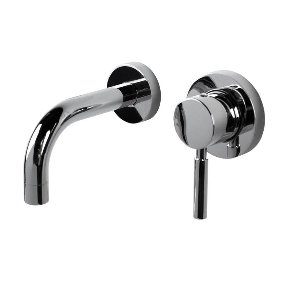 Lacava - TRIM - Wall-mount two-hole faucet with one lever handle on the right, no backplate. - Polished Nickel