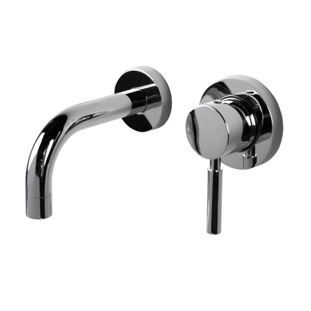 Lacava - ROUGH - Wall-mount two-hole faucet with one lever handle on the right, no backplate. - Polished Nickel