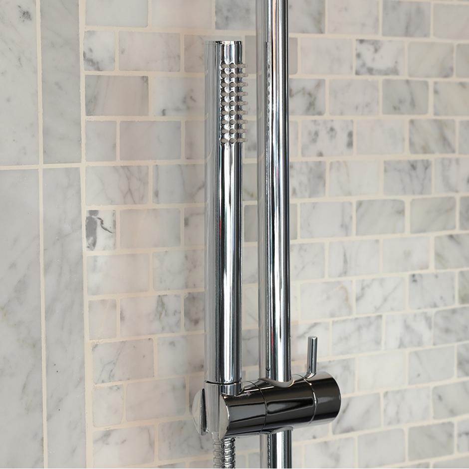 Lacava - Hand-held round shower head with 59'' flexible hose, rain jet. - Polished Nickel